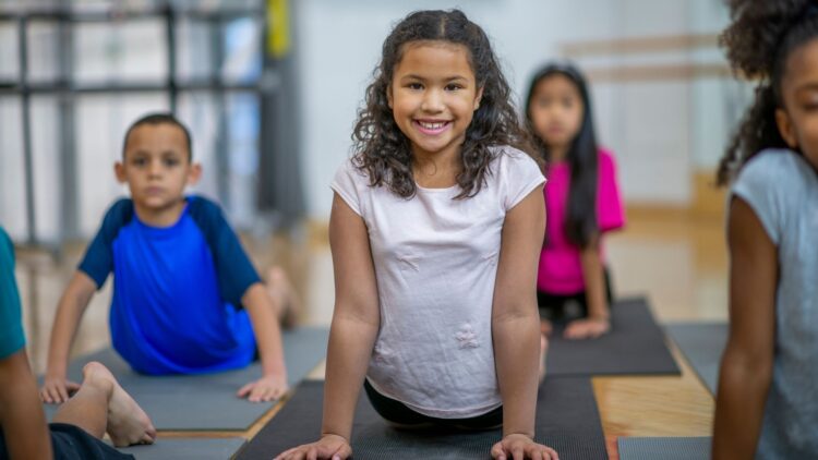 Kids doing yoga