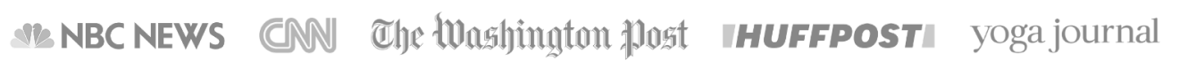 NBC News, CNN, The Washington Post, HuffPost, and Yoga Journal logos